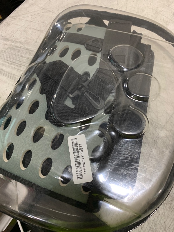 Photo 1 of BNOSDM Clear Cat Carrier Hard Cat Bag Collapsible Portable Small Pet Carrier Bag for Cats Kitten Puppy Travel Hiking Walking & Outdoor Use(Grey)