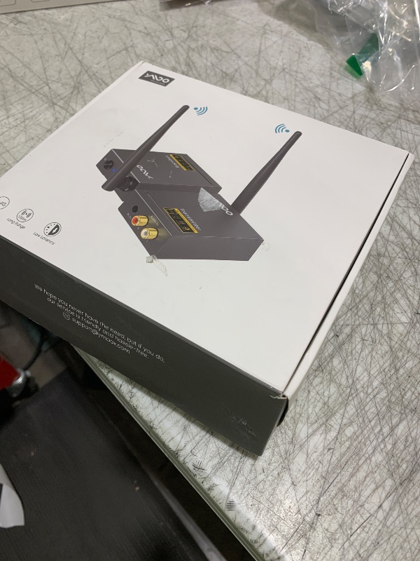 Photo 1 of YMOO 2.4Ghz Wireless Audio Transmitter Receiver,192kHz/24bit HiFi Audio,20ms Ultra Low Latency,320ft Long Range RCA Jack Adapter for Speaker/soundbar to TV/PC/CD Player/Computer/Projector