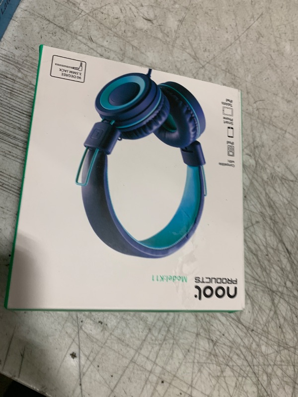 Photo 1 of Kids Headphones - noot products K11 Foldable Stereo Tangle-Free 3.5mm Jack Wired Cord On-Ear Headset for Children/Teens/Boys/Girls/Smartphones/School/Kindle/Airplane Travel/Plane/Tablet (Navy/Teal)