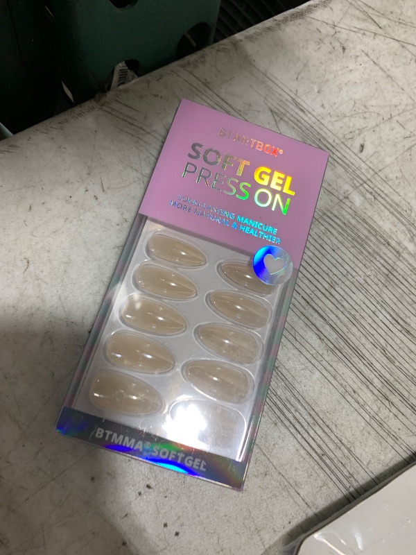 Photo 1 of BTArtbox Press On Nails Medium Almond - Press on Nails Chrome Nails, Light Weight & Fit Perfectly Fake Nail with Nail Glue, Nude Glue On Nails in 15 Sizes, Glazed Donut