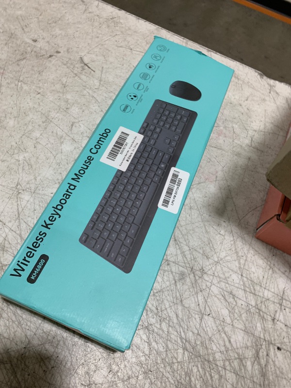 Photo 1 of Wireless Keyboard and Mouse Combo for Windows, 2.4G Full-Sized External Cordless Computer Keyboard Mouse Combo for Laptop PC Desktop Chrome Mac, Number Pad 1600 DPI Silent Mouse USB Receiver (Black)
