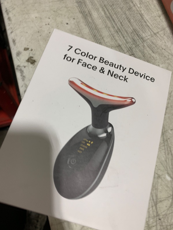 Photo 1 of ELISHINE Red-Light-Therapy-for-Face and Neck, 7 Color Light Based Facial Massager, Portable Skin Care Tool (Black)