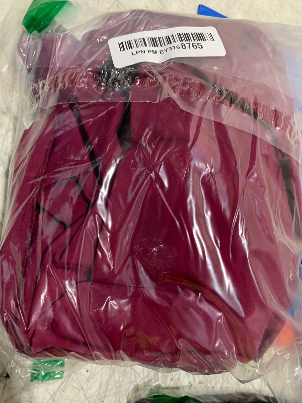 Photo 1 of Charmo One Piece Swimdress Swimsuits for Women Scalloped Tummy Control Swim Dress Tie Knot Skirt Bathing Suit Burgundy L