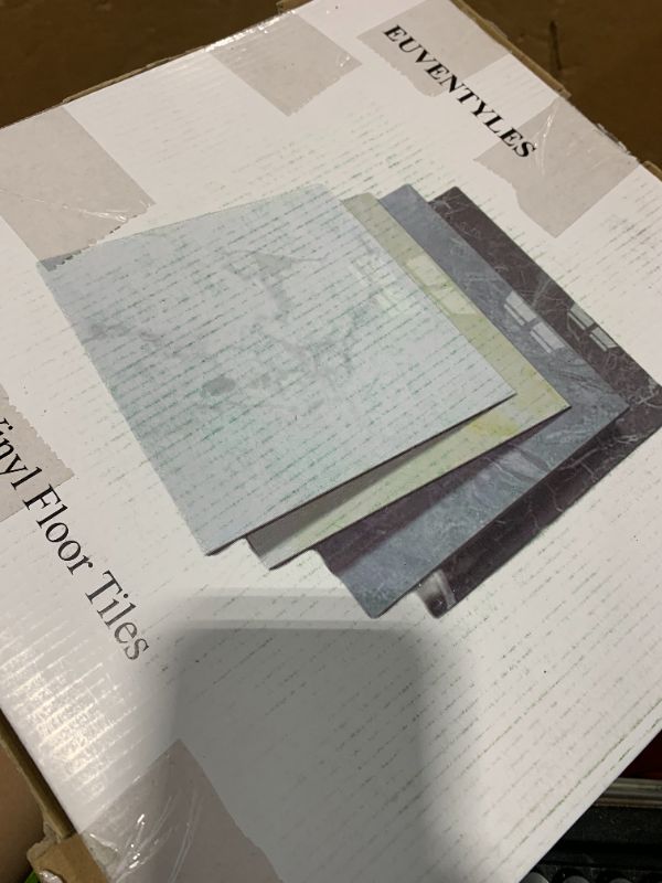 Photo 1 of Euventyles 10 Pcs Grey Peel & Stick Floor Tiles - Waterproof, 12''x12'' Self-Adhesive, Renter-Friendly Vinyl Flooring Covers 10 Sq. Ft.