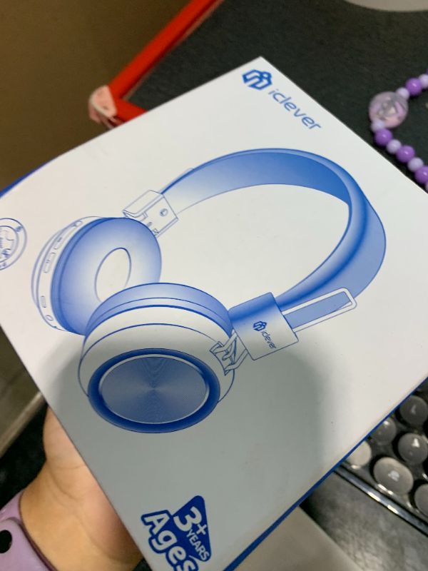 Photo 1 of iClever BTH03 Kids Bluetooth Headphones, Colorful LED Lights, 35H Playtime, Bluetooth 5.4,Type C Fast Charging, Safe Volume, Stereo Sound Mic,On Ear Kids Wireless Headphones for iPad Airplane (Black)