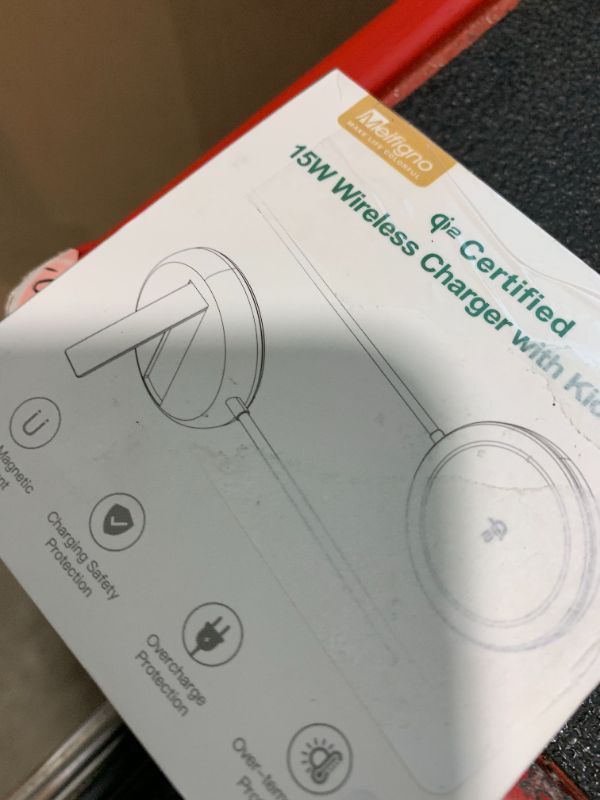 Photo 1 of Meifigno Qi2 Wireless Charger for MagSafe, 15W Magnetic Charger for iPhone Samsung with Metal Kickstand, Designed for iPhone 16 Pro Max/15/14/13/12/ Airpods Series, 5ft USB C/A Braided Cable, White