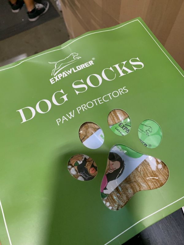 Photo 1 of EXPAWLORER Anti Slip Dog Socks to Prevent Licking Paws, Dog Shoes for Hot Pavement, Dog Booties for Small Medium Large Senior Dogs, Traction Control Boots & Paw Protectors for Hardwood Floors