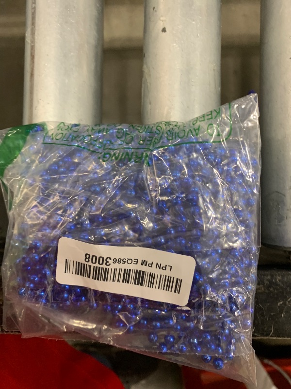 Photo 1 of 12 PCS Blue Bead Necklace, Blue Mardi Gras Beads Christmas Necklaces, 33" 4th of July Patriotic Beads Necklaces, Parade Throw Accessories for Independence Day Mardi Gras Hanukkah Pirate Theme Party