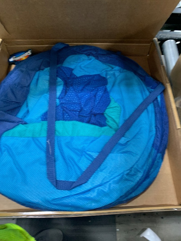 Photo 1 of SwimWays Spring Float Premium Recliner with Canopy Pool Lounger, Inflatable Pool Floats Adult with Fast Inflation for Ages 15 & Up, Sky Blue
