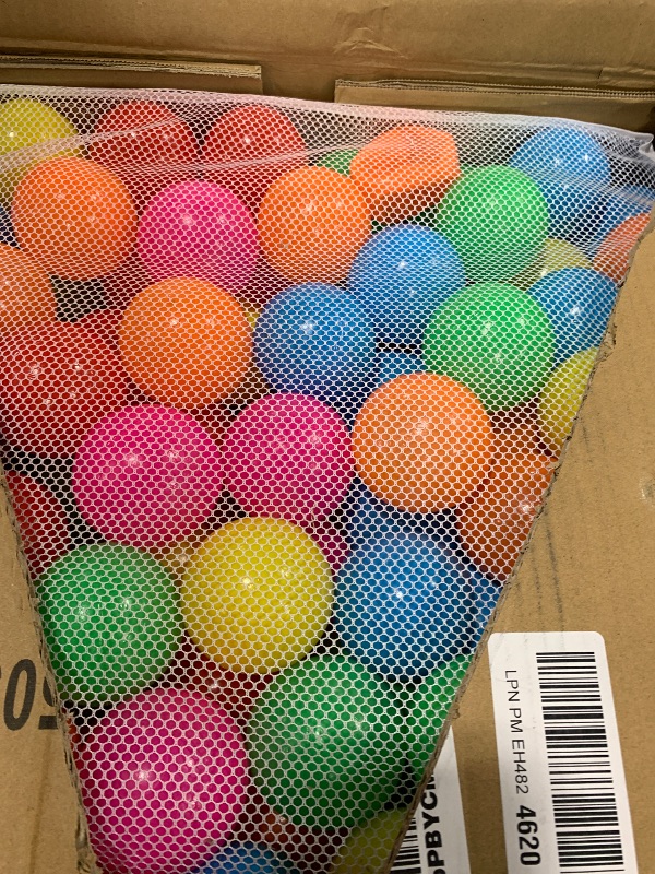 Photo 1 of Amazon Basics BPA Free Crush-Proof Plastic Ball, Pit Balls with Storage Bag, Toddlers Kids 12+ Months, Pack of 400 Balls, 6 Bright Colors