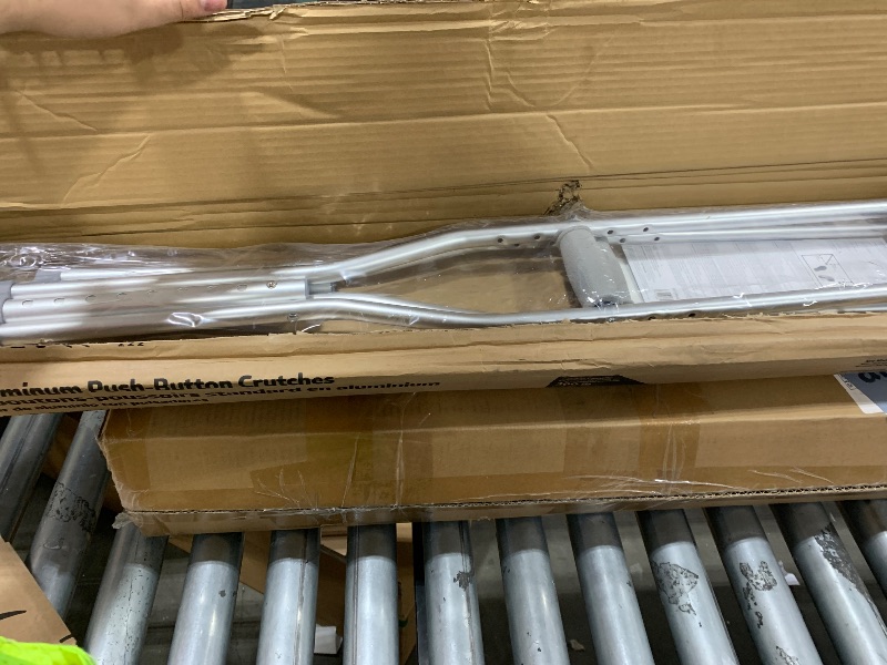 Photo 1 of Medline Aluminum Crutches for Adults & Seniors, Walking Aid, 300 LB Weight Capacity,1 Pair, Fitting 5'2" - 5'10"