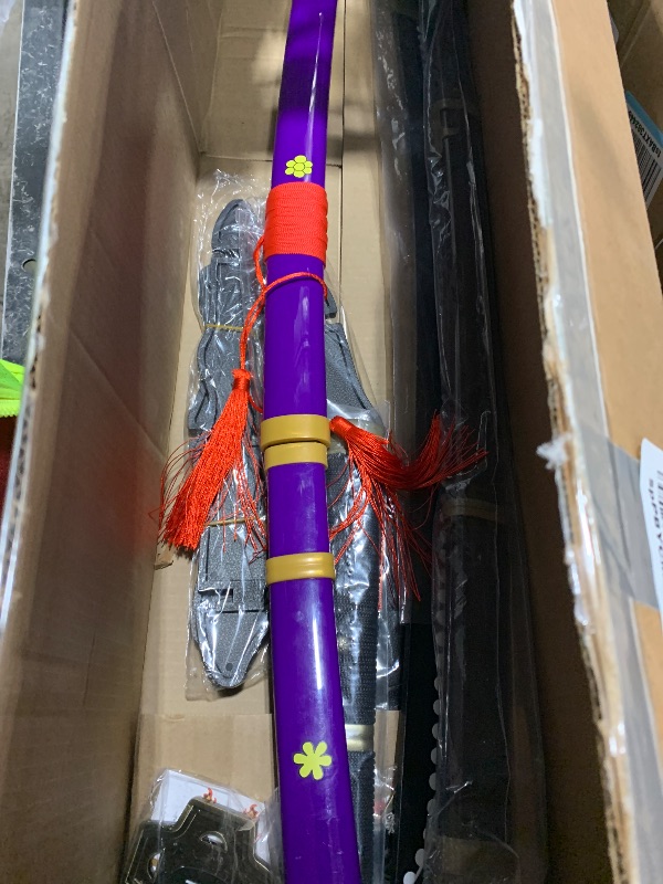 Photo 1 of Katana Sword Cosplay Sword 41 inches Bamboo Toy Swords Cosplay Props with Display Stand Original Texture.