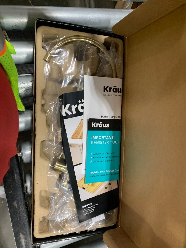 Photo 1 of KRAUS Purita 100% Lead-Free Kitchen Water Filter Faucet in Brushed Brass, FF-100BB
