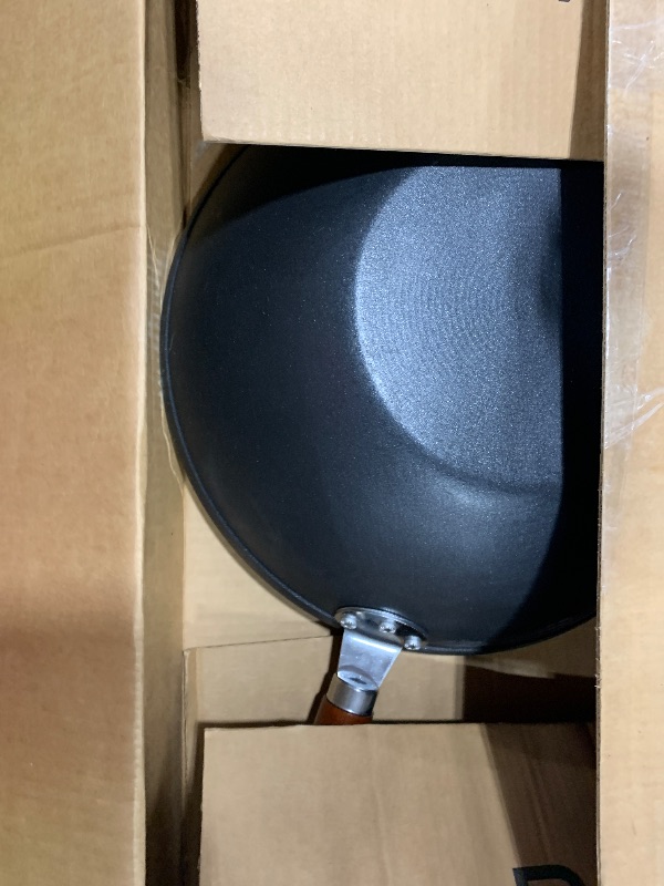 Photo 1 of 21st & Main Light weight Cast Iron Wok, Stir Fry Pan, Wooden Handle, 14 Inch, chef’s pan, pre-seasoned nonstick, commercial and household, for Chinese Japanese and others Cooking