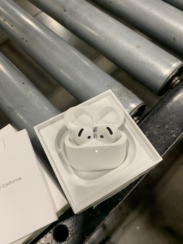 Photo 1 of Apple AirPods 4 Wireless Earbuds, Bluetooth Headphones, with Active Noise Cancellation, Adaptive Audio, Transparency Mode, Personalized Spatial Audio, USB-C Charging Case, Wireless Charging, H2 Chip