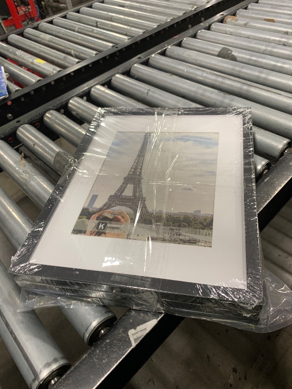 Photo 1 of 11x14 Picture Frames set of 3, Made of Glass and Black Wooden Photo frame - Displays 8x10 Picture with Mat or 11 x 14 Poster without Mat, Wall Collage Frame set