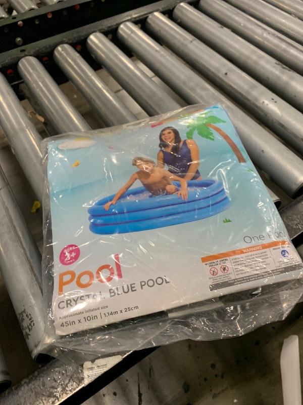 Photo 1 of INTEX 59416EP Crystal Blue Inflatable Kiddie Swimming Pool, 45in x 10in