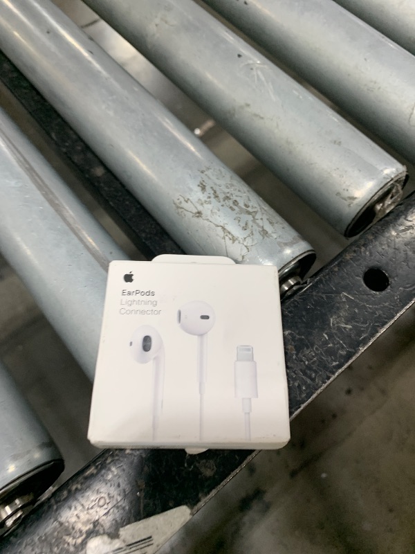 Photo 1 of Apple EarPods Headphones with Lightning Connector, Wired Ear Buds for iPhone with Built-in Remote to Control Music, Phone Calls, and Volume