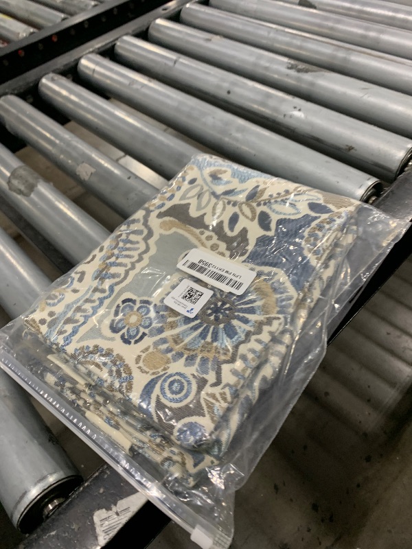 Photo 1 of Mika Home Pack of 2 Oblong Rectangular Throw Pillow Cover Cushion Cases for Sofa Couch Chair,Paisley Pattern,12x20 Inches,Blue Brown Cream Multicolor
