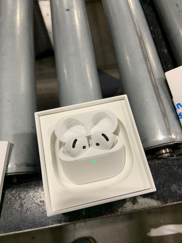 Photo 1 of Apple AirPods 4 Wireless Earbuds, Bluetooth Headphones, with Active Noise Cancellation, Adaptive Audio, Transparency Mode, Personalized Spatial Audio, USB-C Charging Case, Wireless Charging, H2 Chip