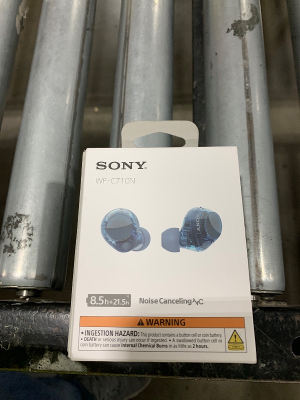 Photo 1 of Sony WF-C710N Truly Wireless Noise-Canceling Earbuds with up to 30-Hour Battery Life, Lightweight and Secure, Glass Blue