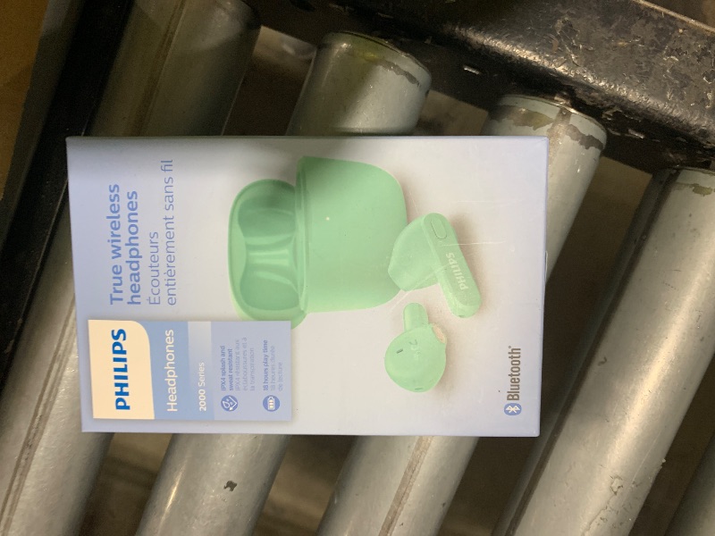 Photo 1 of ONE EARBUD IS BROKEN ---------------------------------------------- PHILIPS T2236 True Wireless Headphones with IPX4 Water Resistance and Super-Small USB-C Charging case