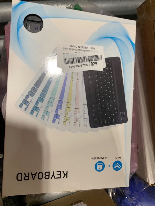 Photo 1 of Ultra-Slim Small Bluetooth Keyboard for iPad, Portable Rechargeable Wireless Keyboard for iPad Air, iPad Pro, iPad mini iPhone Android Samsung Tablet Cell Phone Smartphone (Black)
