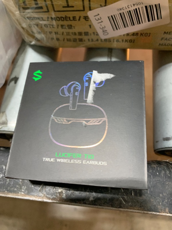 Photo 1 of Black Shark Wireless Earbuds with Emoji LED Light, Gaming Earbuds with 45ms Ultra Low Latency, Bluetooth 5.1, Music and Gaming Dual Modes, 24H Playtime, IPX5 Waterproof - Purple
