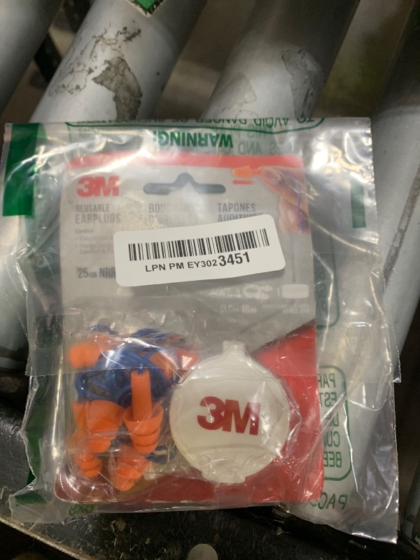Photo 1 of 3M Corded Reusable Earplugs, 3 Pack, Noise Reduction Rating (NRR) 25 dB, Easy To Use & Insert, Pliable & Tri-Flange Design Enhances Comfort & Fit, Orange Ear Plugs (90716H3-DC)