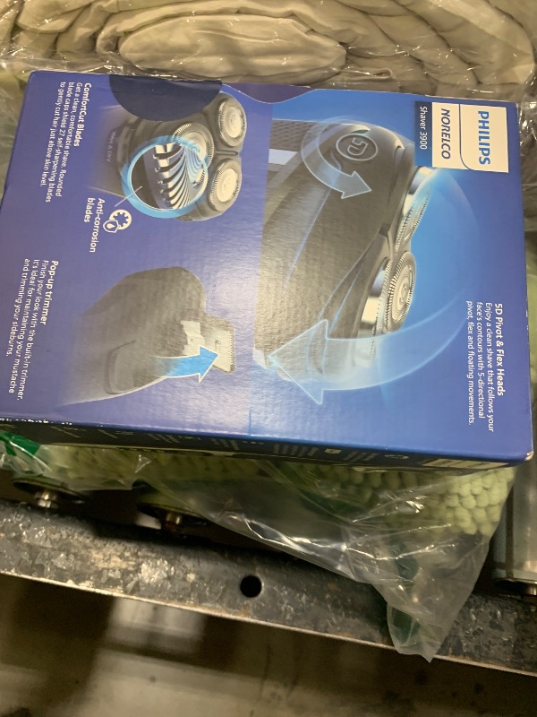 Photo 1 of Philips Norelco Shaver 3900 Series, Wet and Dry Electric Shaver, P-Cap, Travel Pouch, Charging Stand, Storm Blue, Model S3341/92
