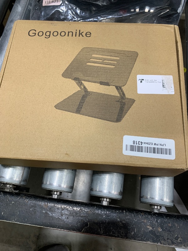 Photo 1 of Gogoonike Adjustable Laptop Stand for Desk, Metal Foldable Laptop Riser Holder, Portable Desktop Book Stands, Ventilated Cooling Computer Notebook Stand Compatible with 10-15.6” Laptops