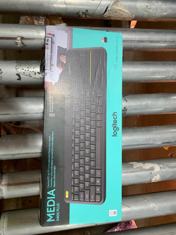 Photo 1 of Logitech K400 Plus Wireless Touch TV Keyboard With Easy Media Control and Built-in Touchpad, HTPC Keyboard for PC-connected TV, Windows, Android, ChromeOS, Laptop, Tablet - Black