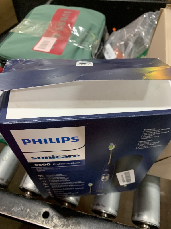 Photo 1 of Philips Sonicare ProtectiveClean 6500 Rechargeable Electric Toothbrush, with Pressure Sensor, 3 Cleaning Modes, SmarTimer and QuadPacer, 14-Day Battery Life, Charging Travel Case, Navy Blue, HX6462/07