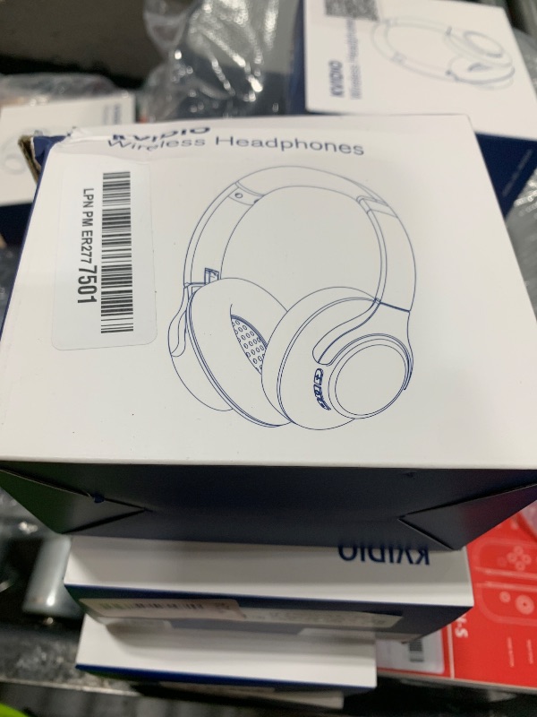 Photo 1 of KVIDIO Bluetooth Headphones Over Ear, 65 Hours Playtime Wireless Headphones with Microphone, Foldable Lightweight Headset with Deep Bass, HiFi Stereo Sound Low Latency for Travel Work Cellphone