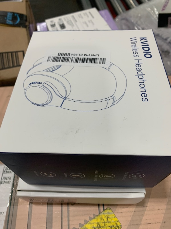 Photo 1 of KVIDIO Bluetooth Headphones Over Ear, 65 Hours Playtime Wireless Headphones with Microphone, Foldable Lightweight Headset with Deep Bass, HiFi Stereo Sound Low Latency for Travel Work Cellphone