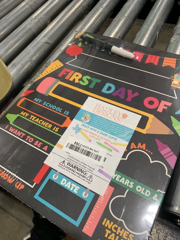 Photo 1 of My First Day of School Sign with Markers -11x14 Back to School Signs First and Last Day, Kindergarten Chalkboard Signs, Pre K Sign Board, Preschool Board, Reusable Photo Prop for Kids