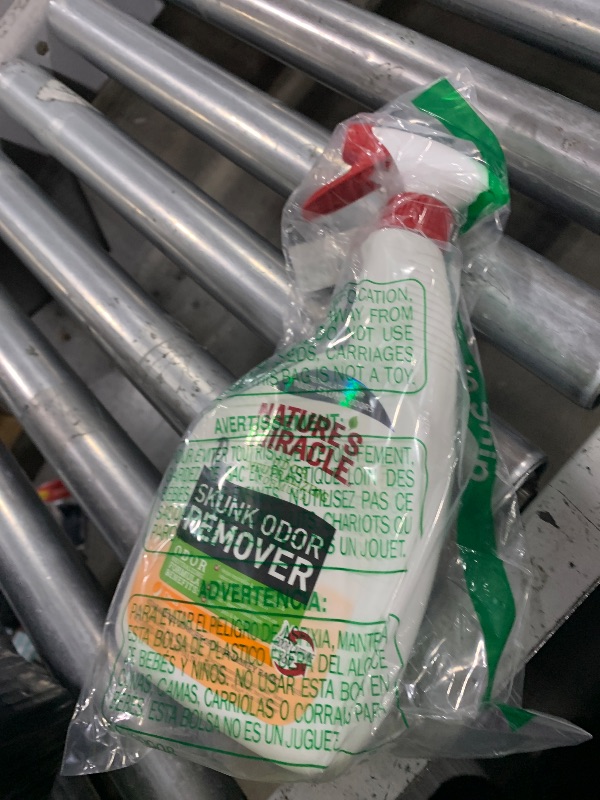 Photo 1 of Nature’s Miracle Skunk Odor Remover, 32 Fluid Ounces, Removes Skunk Odors On Fabrics, Clothing, Carpets And Other Surfaces