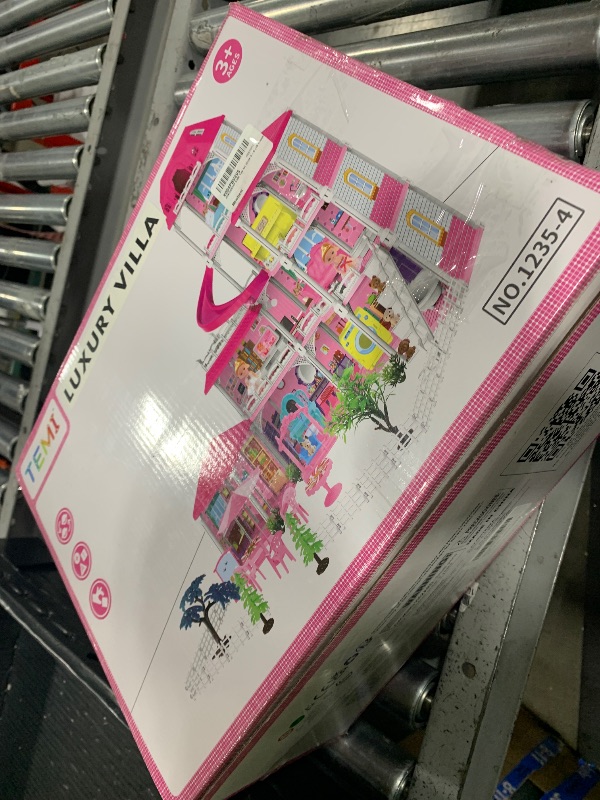 Photo 1 of JUKUDAHU Villa Playset for Girls Ages 3-7, 4-Story 10 Room House with 2 Dolls, Furniture and Accessories, Indoor Playset Girls Toys for Ages 6-8, Pretend Toddler Toy, Birthday Gifts for Kids 4-8