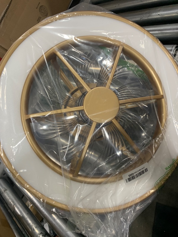 Photo 1 of ocioc Low Profile Ceiling Fans with Lights,18 in Smart Ceiling Fans with Alexa/Google Assistant/App Control Color Changing LED-RGB Back Ambient Light for Bedroom?Gold?