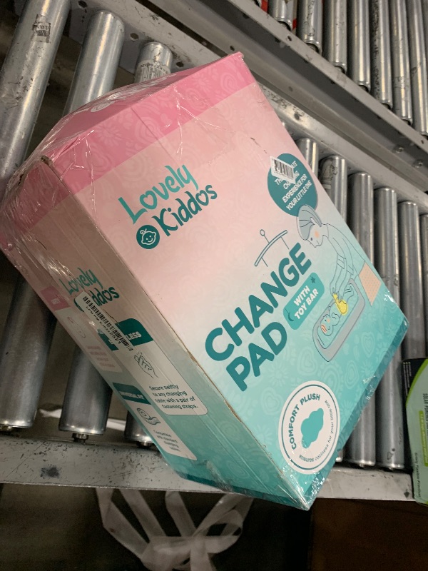 Photo 1 of Changing Pad - Foam Contoured Baby Changing Pad for Dresser, Waterproof Diaper Changing Table Pad, Includes Soft, Removable & Washable Non-Slip Cover, Bonus Portable Toy Bar with Music Mode Included