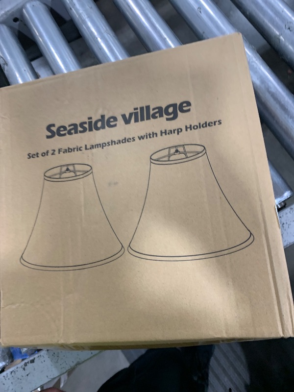 Photo 1 of Bell Lamp Shades Set of 2, 6"Top x 13"Bottom x 10"High, Beige Shade Replacement for Table Lamps, Floor Lamps, Fabric Natural Linen Hand Crafted(Spider Fitter), Harp Holders Included, Assembly Required