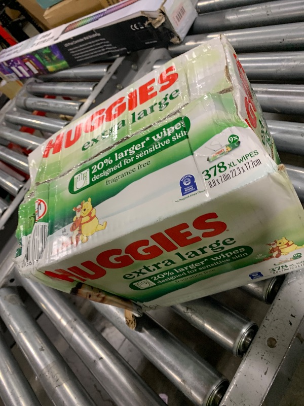 Photo 1 of Huggies Extra Large Baby Wipes, Unscented, 9 Flip-Top Packs, 378 XL Wipes Total, Packaging May Vary