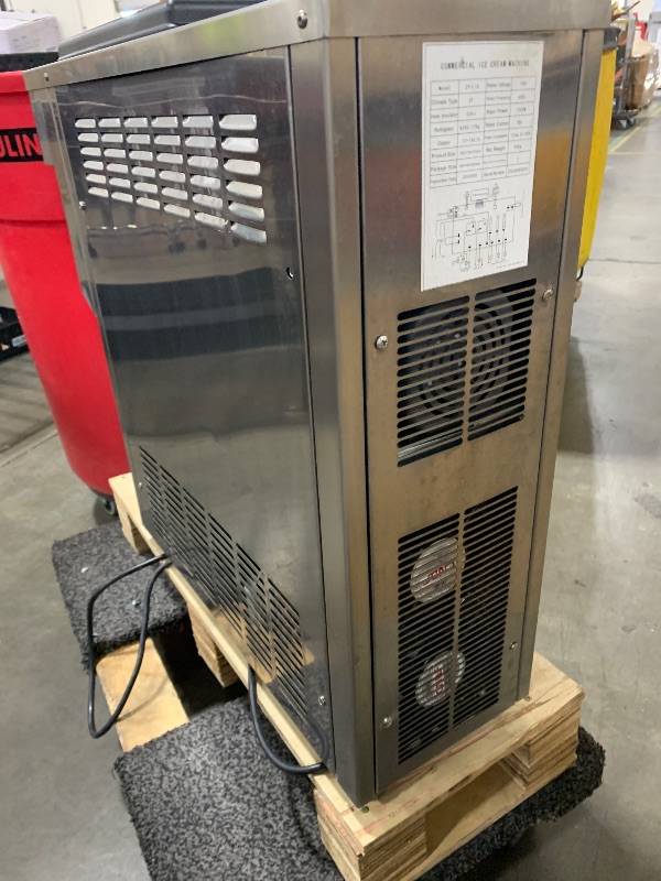 Photo 1 of Commercial Ice Cream Maker Machine 1200W Single Flavor Soft Serve Ice Cream Machine 3.2 to 4.2 Gal/H 110V Ice Cream Machine with Pre-Cooling, Auto Clean, 6L Hopper for Restaurant Snack Bar