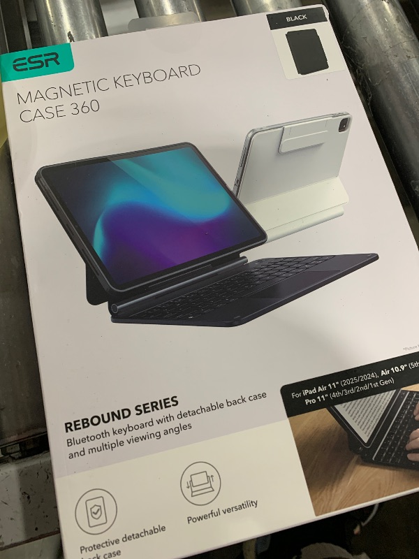 Photo 1 of ESR iPad Air 11 Inch Case with Keyboard (M3/M2, 2025/2024) & iPad Pro 11/Air 5th/4th Gen Keyboard, Easy-Set Magnetic Stand, Portrait/Raised Modes, with Removable Protective Case, Black
