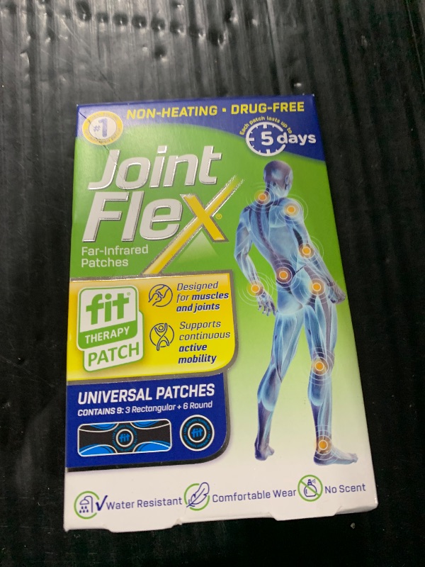 Photo 1 of JointFlex FIT Therapy Far Infrared Universal Patch, Supports Continuous Active Mobility for Muscles & Joints, up to 5 Days/Patch, Water Resistant, Non-Heating, Drug-Free, 9-ct, 3 Rectangular/6 Round