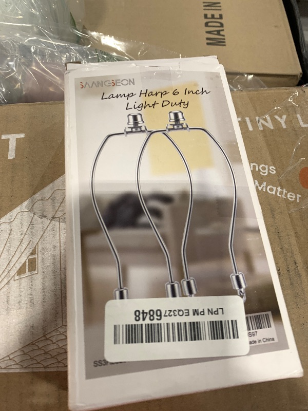 Photo 1 of Saangseon Short Lamp Harp, 6 Inch Nickel Small Lampshade Holder Kit Replacement with Finial and Detachable Saddle Base, Light Duty, Pack 2 Harps for Lamps DIY Lighting Accessories Lampshade Bracket