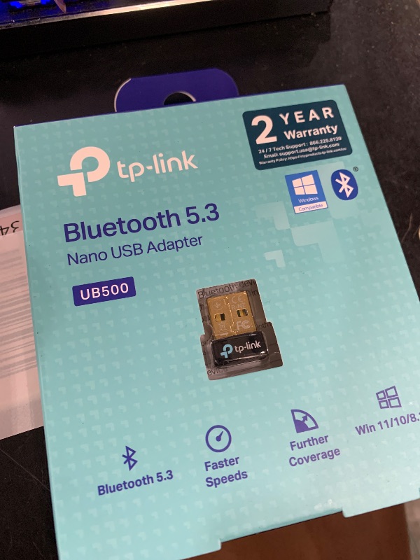 Photo 1 of TP-Link USB Bluetooth Adapter for PC - Bluetooth 5.3 Dongle Receiver, Plug and Play, Nano Design, EDR & BLE, Supports Windows 11/10/8.1/7 for Desktop, Laptop, PS5/PS4/Xbox Controller (UB500)