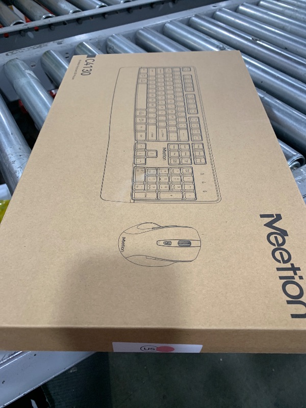 Photo 1 of MEETION Wireless Keyboard and Mouse, Full-Sized Cordless Keyboard with Wrist Rest and 3 DPI Adjustable Mouse, 2.4G Wireless, Compatible with PC/Computer/Laptop/Windows/Mac, Pink