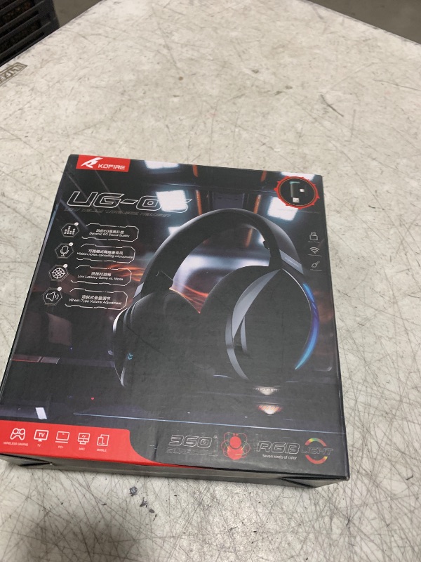 Photo 1 of KOFIRE UG-06 Wireless Gaming Headset, 2.4GHz Bluetooth Gaming Headphones with Noise Cancelling Microphone, 3D Stereo Sound, 65Hr Battery Life Headset for PS5, PS4, PC, Switch, Mac, RGB Light, Black
