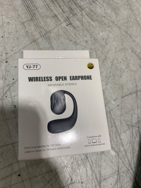 Photo 1 of WooAwesome Open Ear Headphones - 120 Days Standby Time - 24H Playtime - Control Music, Phone Calls & Volume with Built-in Remote. Wireless Earbuds. Left Ear ONLY (White)